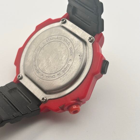 Red & Black 30M WR Unisex Digital Sports Watch 42mm Working - Picture 7 of 8